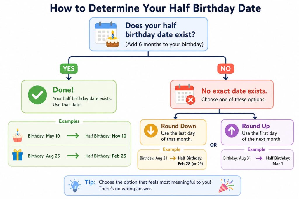 how to determine your half birth date  